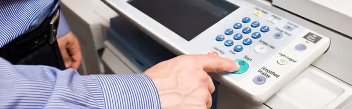 Copy machine being used - close up
