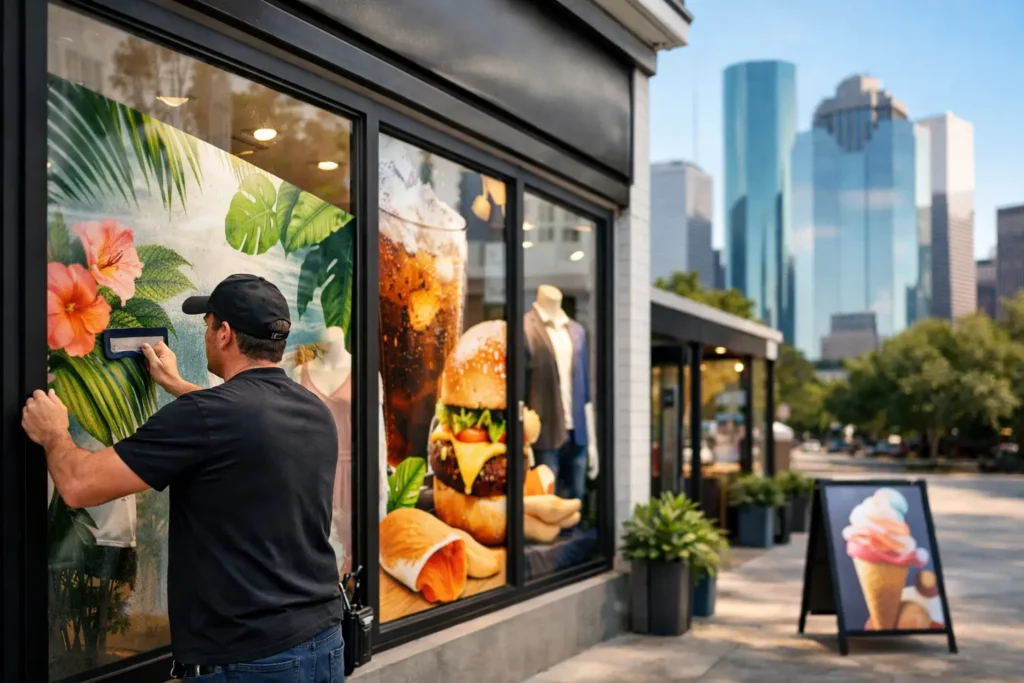 Custom storefront graphics houston businesses need