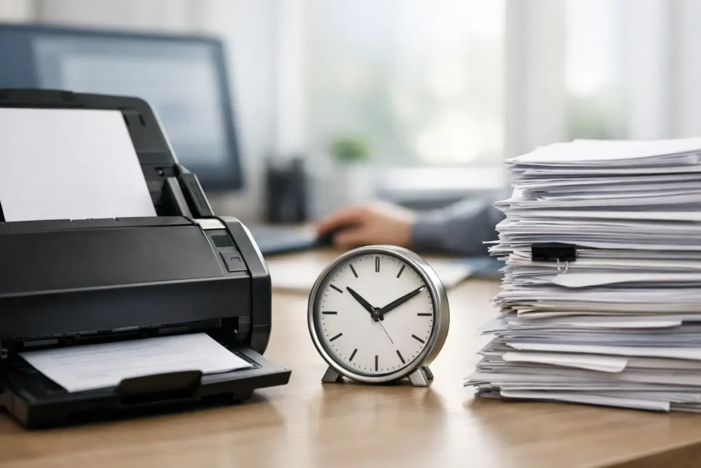 How long does scanning take for business files?